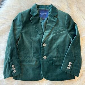 Janie and Jack like new Green boys velvet blazer/Jacket size 4
